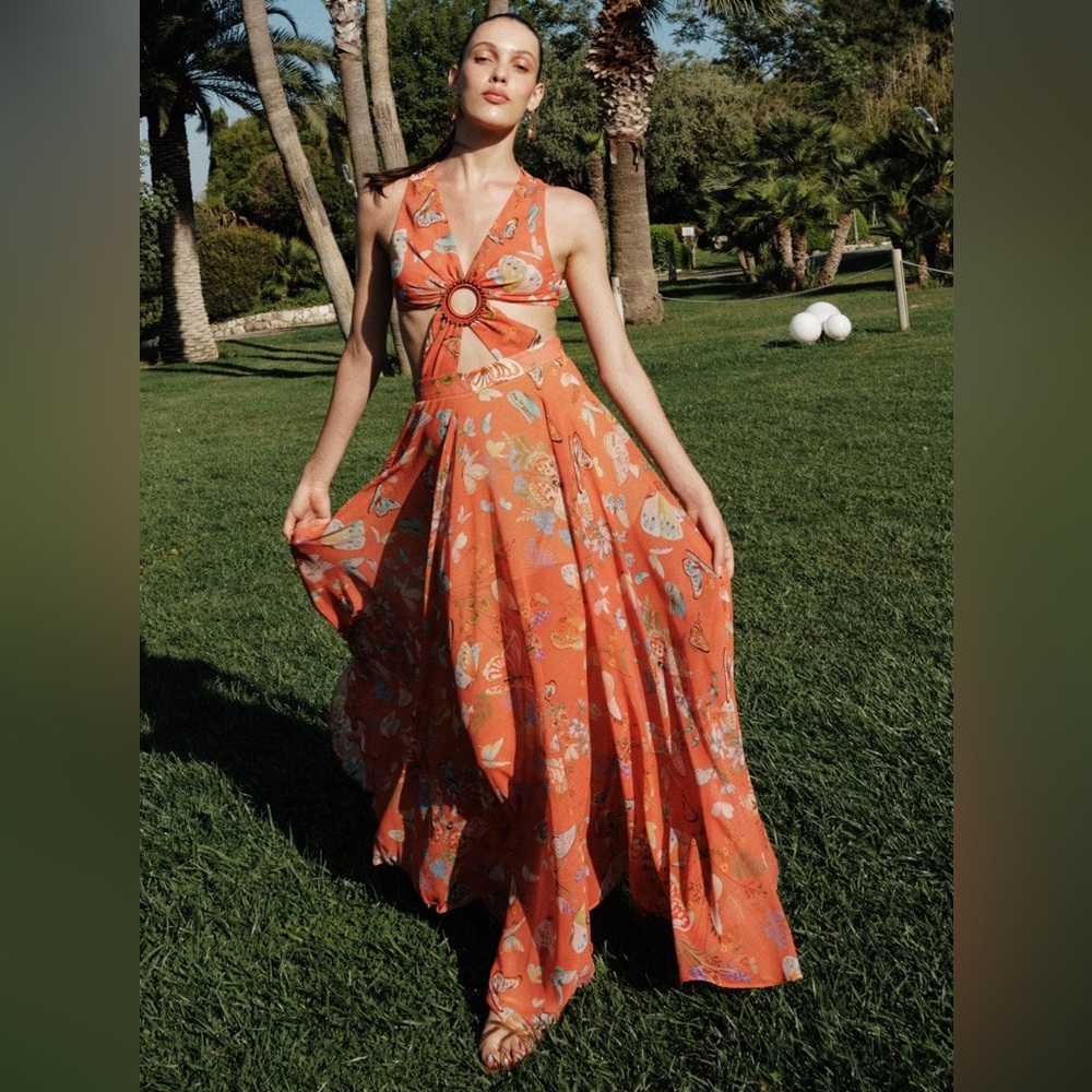 My Beachy Side Begonia Cut-Out Dress, NWT
